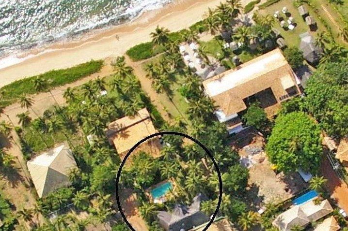 Lageskizze (Luftbild) des Ferienhauses in Praia do Forte