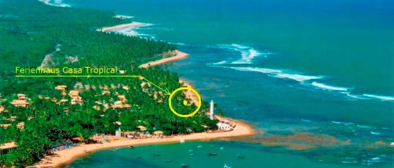 Luftbild Ferienhaus Praia do Forte, aus südlicher Richtung
