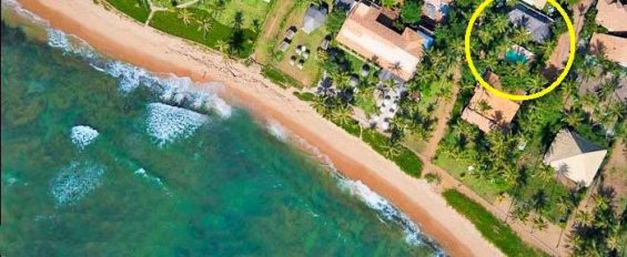 vertikales Luftbild von Praia do Forte, Lage des Ferienhauses