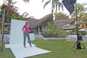 Fotosession einer französischen Modeagentur in unserem Ferienhaus Praia do Forte